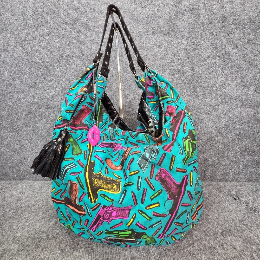 Large 'Betsey Bond' Betsey Johnson Hobo Bag Guns & Bullets Vintage Y2k RARE